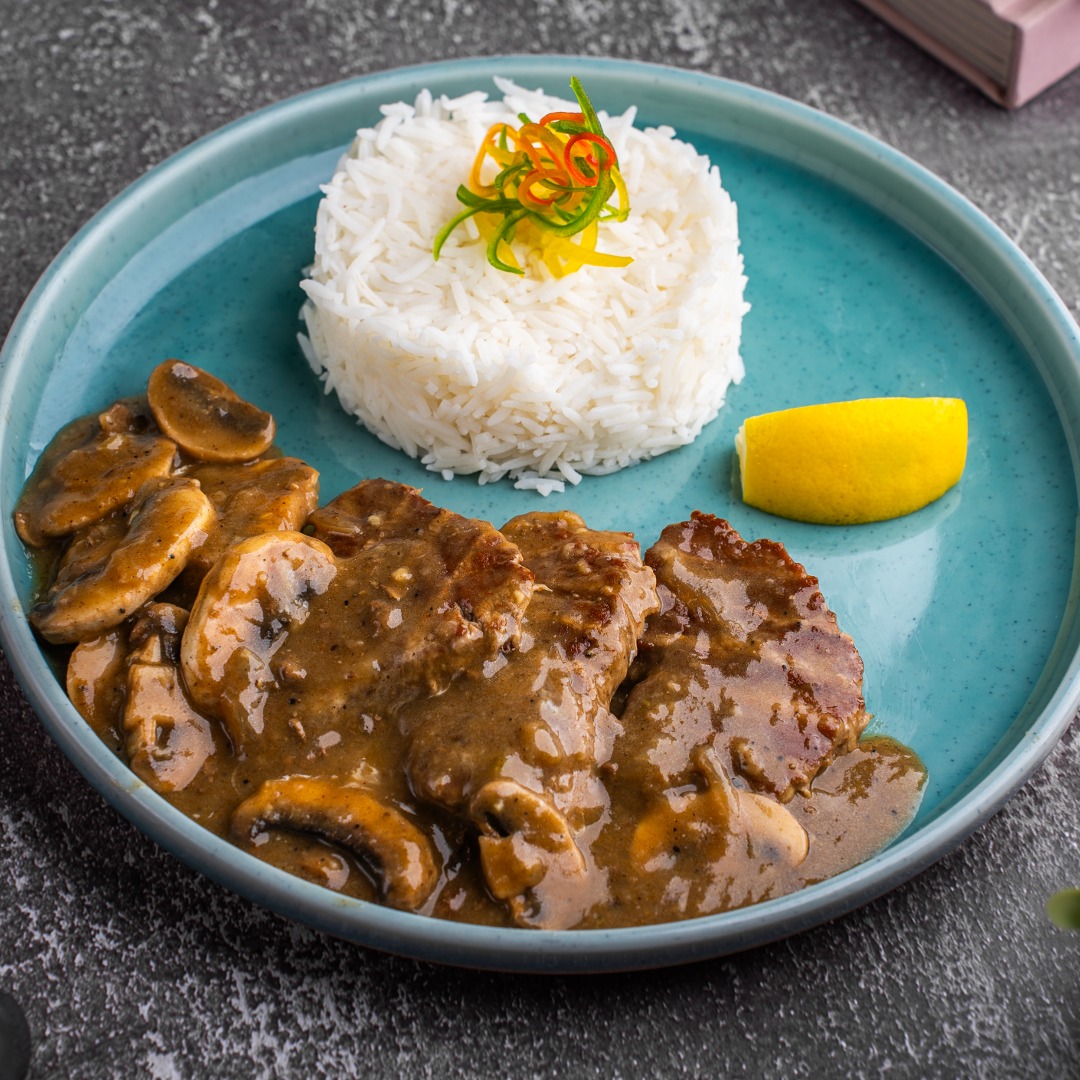   Tenderloin Beef Steak with rice